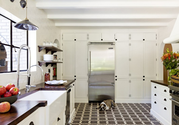 厨房地面个性黑白瓷砖