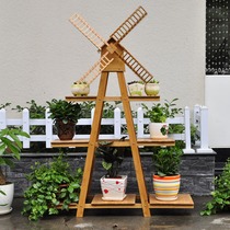 落地式实木花架