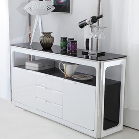 烤漆玻璃金属餐边柜超大空间