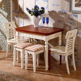 可折叠实木餐桌椅组合