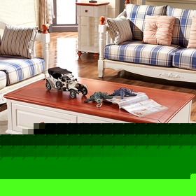 烤漆拼接橡胶木茶几