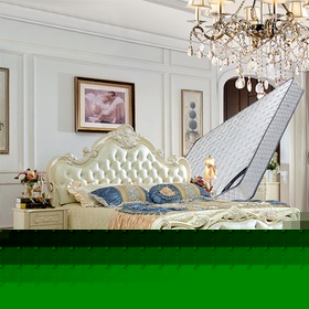 欧式雕花双人床三件套