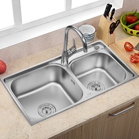 一体成型304不锈钢双槽