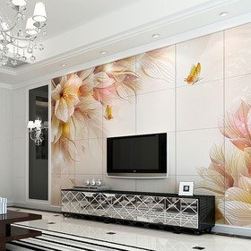 中式蝶恋花背景墙瓷砖