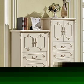 雕花可拆装三斗柜