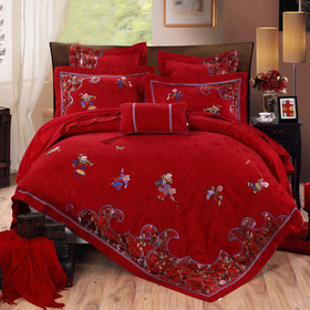 中式婚庆床品七件套