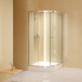 弧扇形双移门简易淋浴房