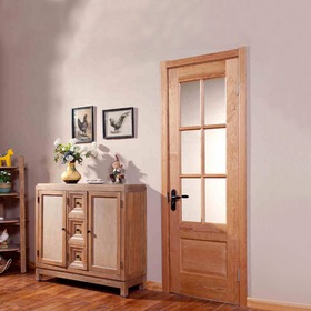 现代简约实木玻璃门