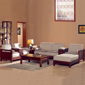 全实木布艺客厅沙发