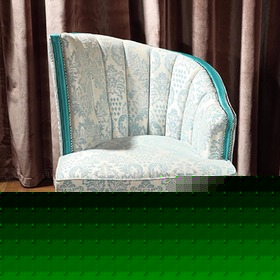 欧式绣花布艺沙发椅