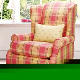 提花布艺实木底脚沙发椅