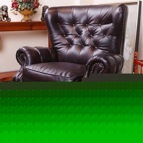 头层牛皮折叠沙发椅