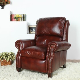 头层牛皮三档调节沙发椅