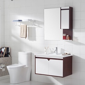 悬挂式橡木浴室柜