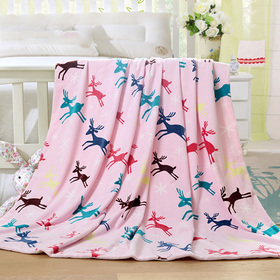 双层双面短毛绒儿童毯