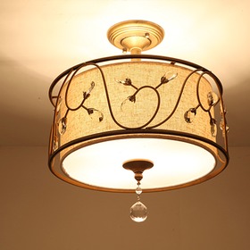 水晶铁艺复古吸顶灯