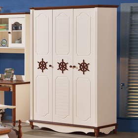 地中海实木三门衣柜