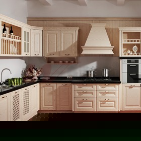 实木复古整体橱柜