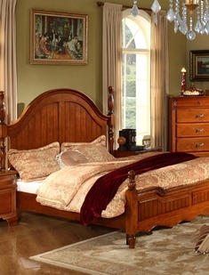 乡村怀旧原木卧床