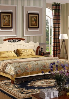 美式楸木双人床