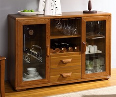 中式实木双门酒柜