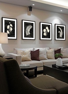 黑白美式客厅装饰画