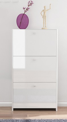 时尚白翻开式鞋柜