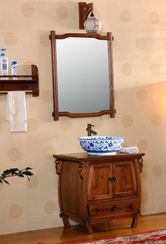 实木落地组合式浴室柜