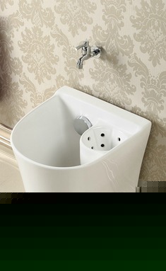 全瓷自动下水靠墙拖把池