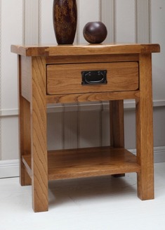 实木仿古色床头柜