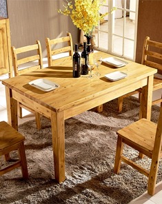 现代中式长方形实木餐桌