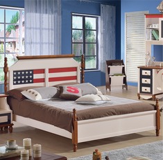 绅士风男生实木儿童床