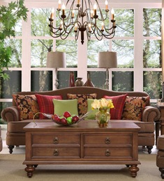 美式经典橡胶木茶几