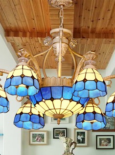 蒂凡尼蓝色玻璃吊灯