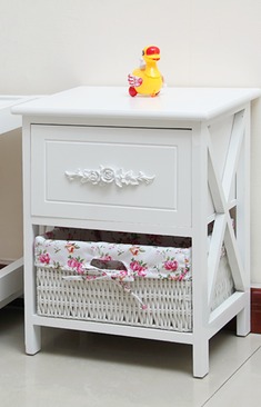 田园风带小碎布床头柜