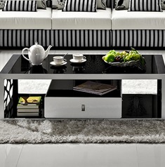 钢化镂空极简茶几