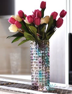 幻彩竹编玻璃花瓶