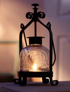 黑色古典铁艺手提烛台