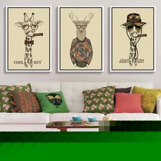 三联客厅喷绘装饰画