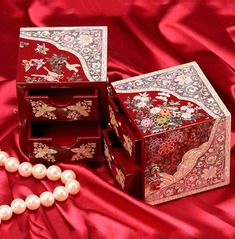 实木彩贝复嵌首饰盒