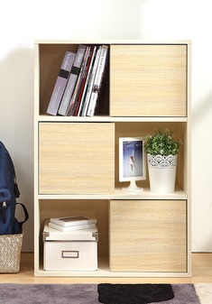 简易随性三门折叠书柜