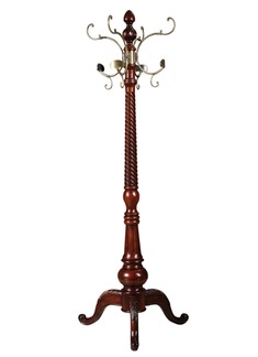 橡木雕花衣帽架