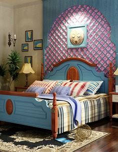 1.8米地中海实木床