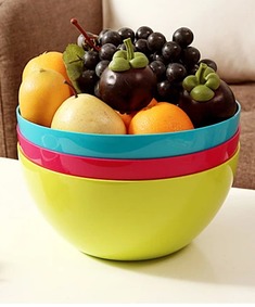 创意设计三色塑料碗套装