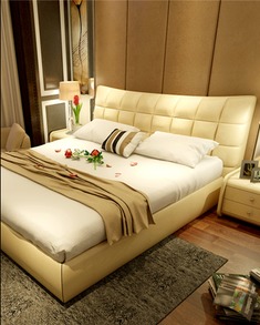 简约现代真皮床