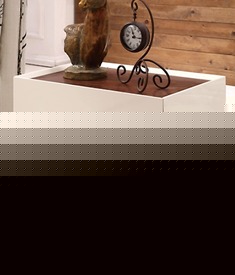 杏色亮光环保床头柜