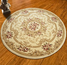 圆形羊毛混纺地毯