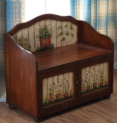 手绘做旧换鞋凳