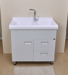 浅灰纹双盆落地洗衣池