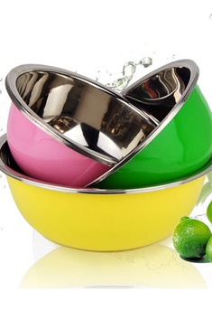 不锈钢糖果色烤漆盆